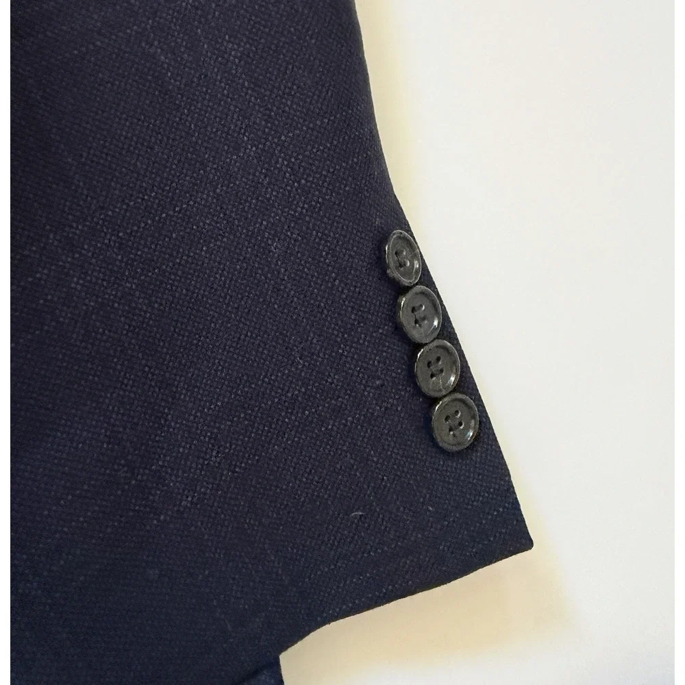 Ralph Lauren Men's Navy Wool Sport Coat Blazer 38S 98% Wool Windowpane Dillard's